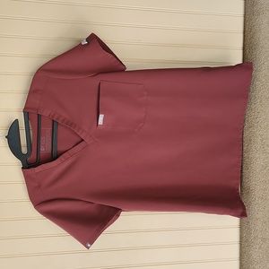 EUC Figs Scrub top size XS Brown/purple terra cotta llama